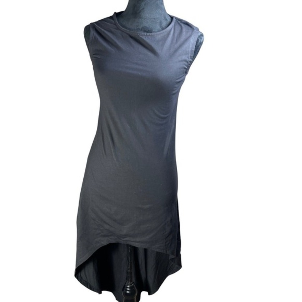 SoQut Black Sleeveless High Low‎ Hem Midi Dress Womens Size M whimsigoth